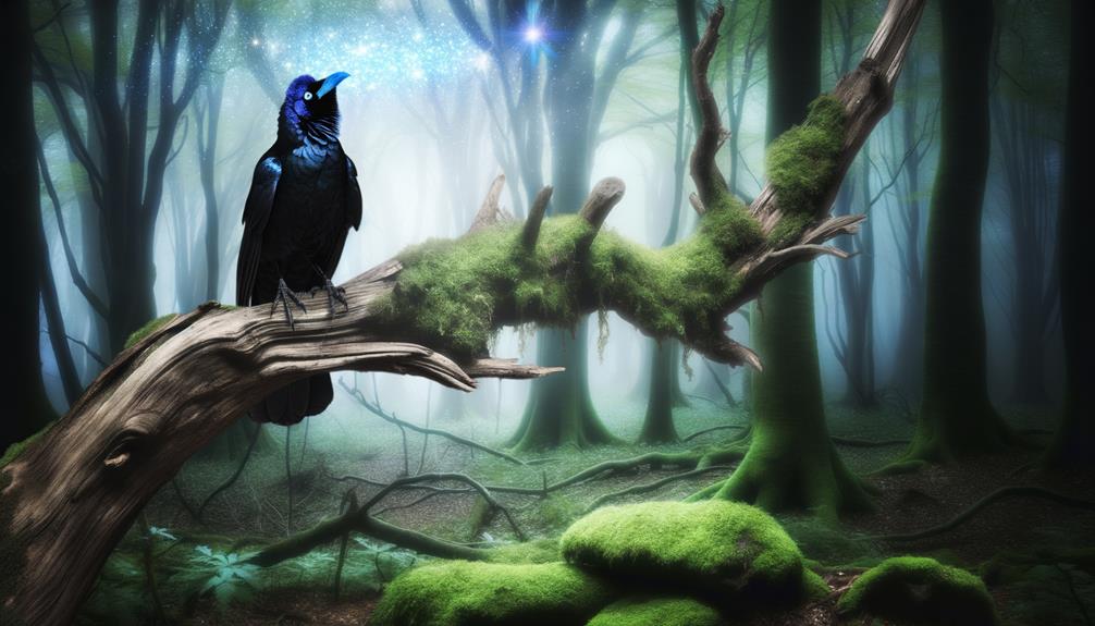 blue headed black bird symbolism