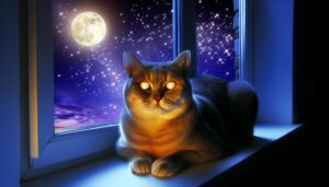 cat gazes spiritual connection