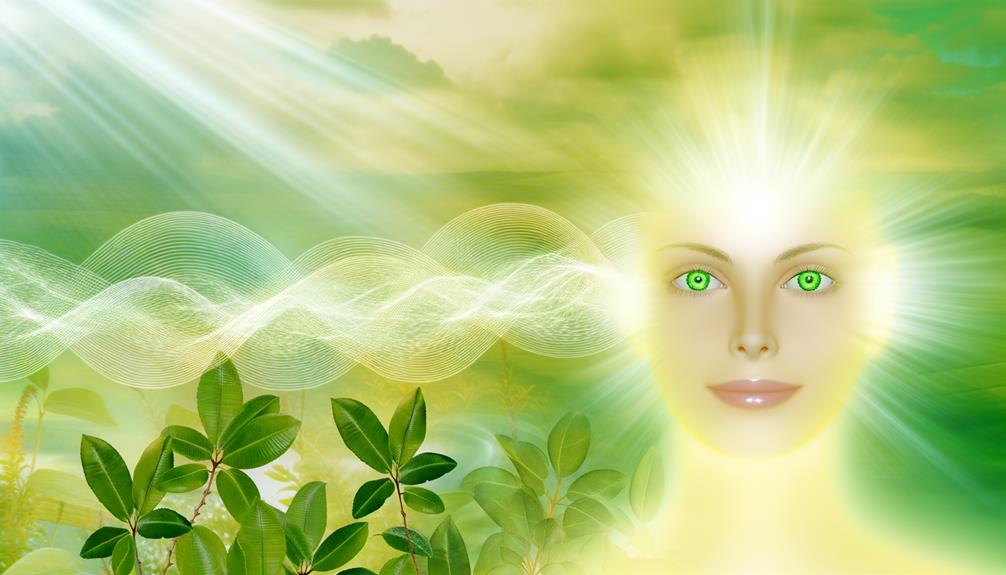 healing energy with green eyes