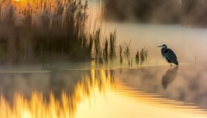heron symbolizes graceful transition