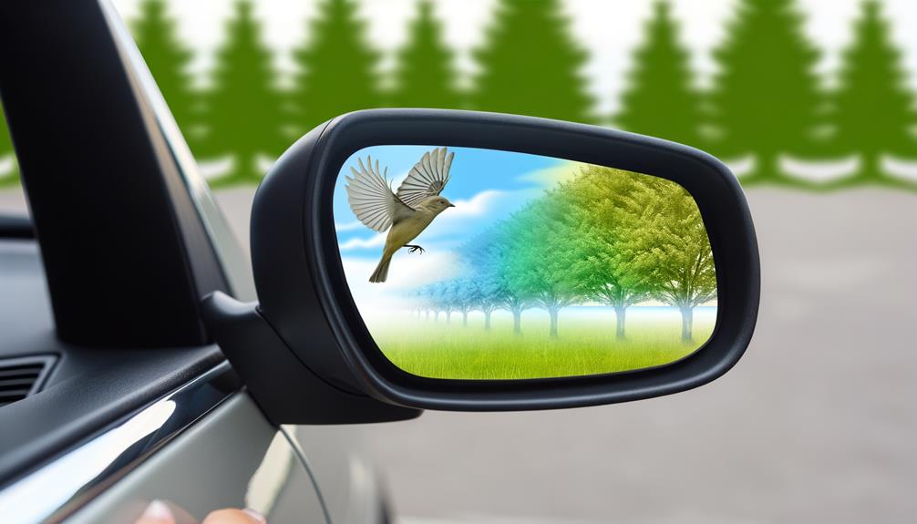 mirror reflecting car image