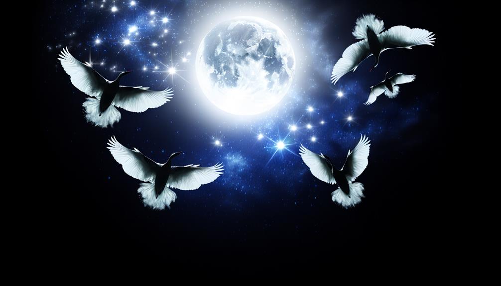 nighttime bird flight symbolism
