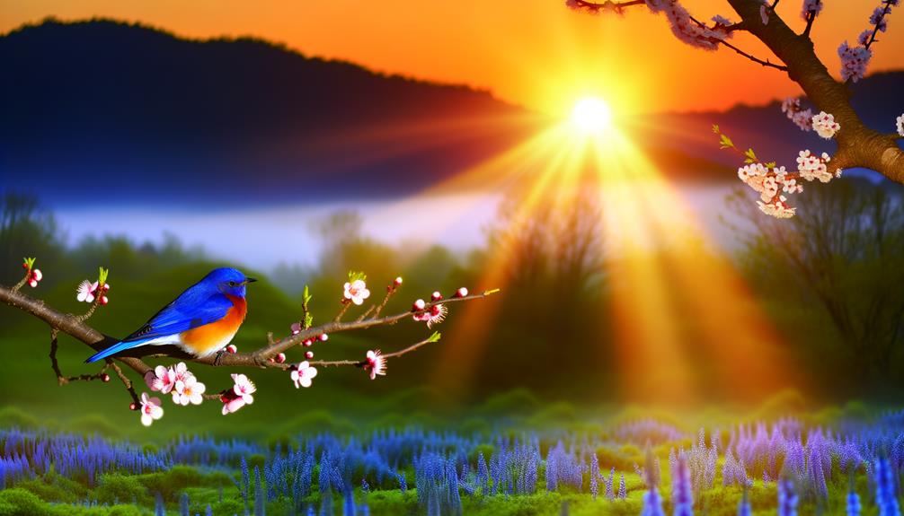 observing vibrant bluebirds daily